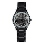 Timeless Shores, Las grutas beach, Rio negro, Argentina Stainless Steel Round Watch