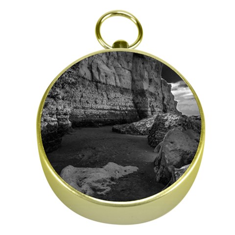 Timeless Shores, Las grutas beach, Rio negro, Argentina Gold Compasses from ArtsNow.com Front