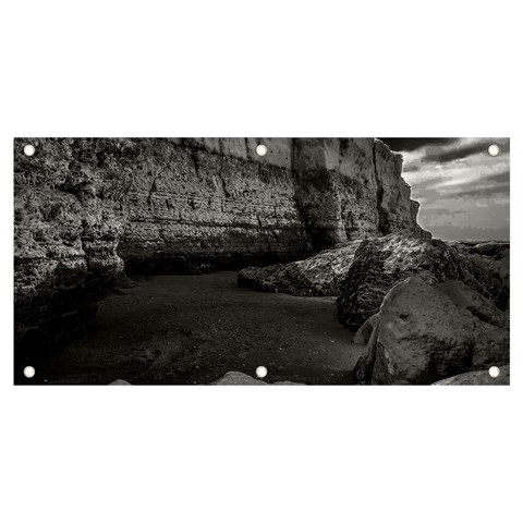 Timeless Shores, Las grutas beach, Rio negro, Argentina Banner and Sign 4  x 2  from ArtsNow.com Front