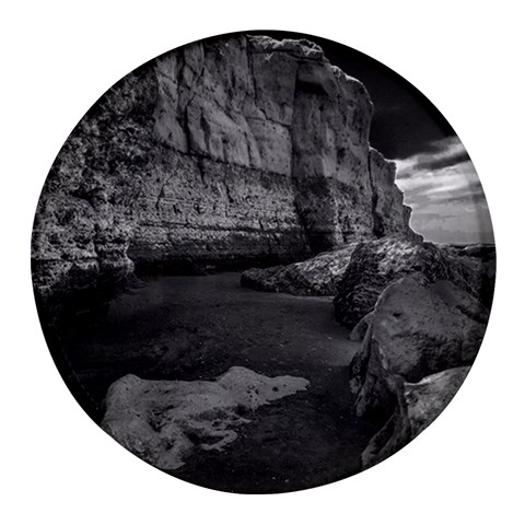 Timeless Shores, Las grutas beach, Rio negro, Argentina Round Glass Fridge Magnet (4 pack) from ArtsNow.com Front