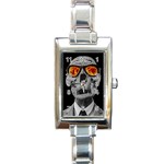 Gothic Elegance, Ironic Dark Art (AI) Rectangle Italian Charm Watch