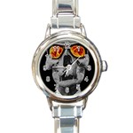 Gothic Elegance, Ironic Dark Art (AI) Round Italian Charm Watch