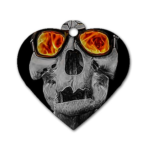 Gothic Elegance, Ironic Dark Art (AI) Dog Tag Heart (One Side) from ArtsNow.com Front