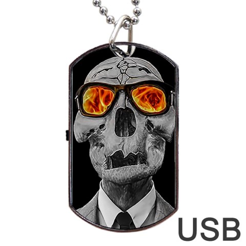 Gothic Elegance, Ironic Dark Art (AI) Dog Tag USB Flash (One Side) from ArtsNow.com Front