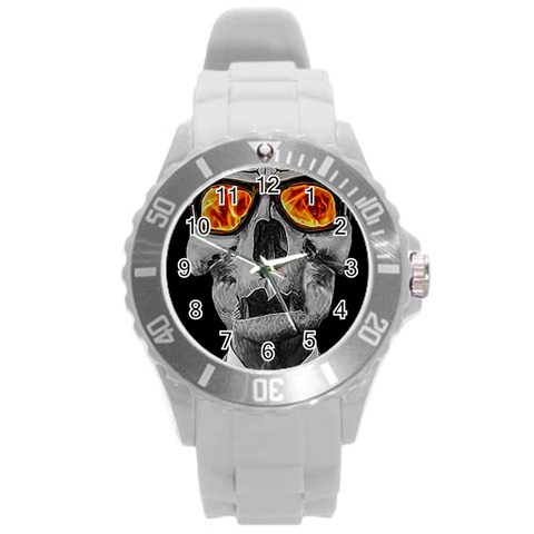 Gothic Elegance, Ironic Dark Art (AI) Round Plastic Sport Watch (L) from ArtsNow.com Front