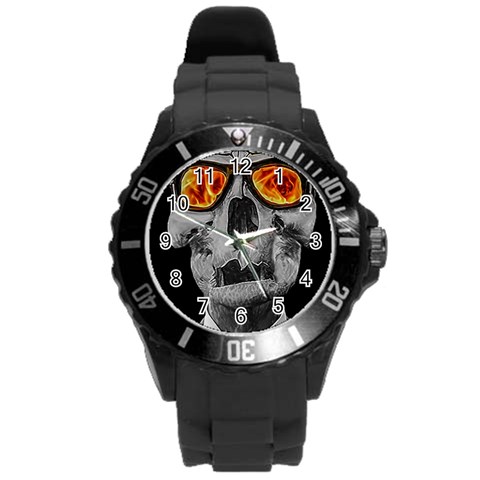 Gothic Elegance, Ironic Dark Art (AI) Round Plastic Sport Watch (L) from ArtsNow.com Front