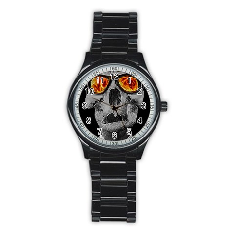 Gothic Elegance, Ironic Dark Art (AI) Stainless Steel Round Watch from ArtsNow.com Front