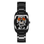 Gothic Elegance, Ironic Dark Art (AI) Stainless Steel Barrel Watch