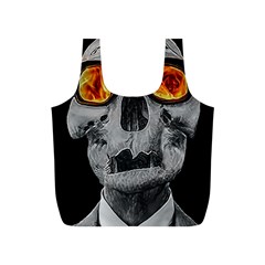 Gothic Elegance, Ironic Dark Art (AI) Full Print Recycle Bag (S) from ArtsNow.com Back