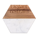 Elegant Restraint 20240825 172511 0000 Marble Wood Coaster (Hexagon) 