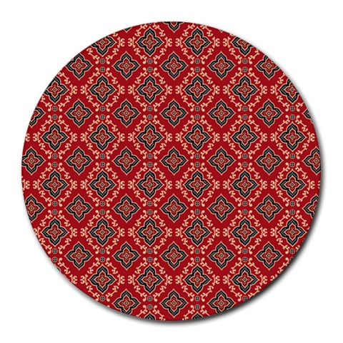 Illustrations Ajrak Abstract Design Pattern Round Mousepad from ArtsNow.com Front