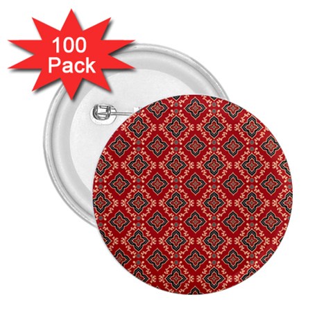 Illustrations Ajrak Abstract Design Pattern 2.25  Buttons (100 pack)  from ArtsNow.com Front