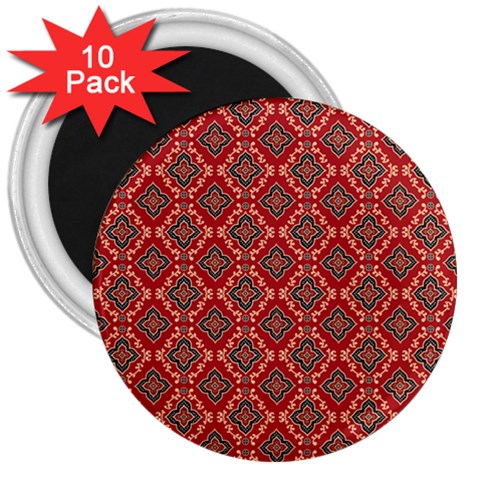 Illustrations Ajrak Abstract Design Pattern 3  Magnets (10 pack)  from ArtsNow.com Front