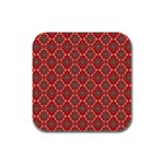 Illustrations Ajrak Abstract Design Pattern Rubber Square Coaster (4 pack)