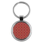 Illustrations Ajrak Abstract Design Pattern Key Chain (Round)