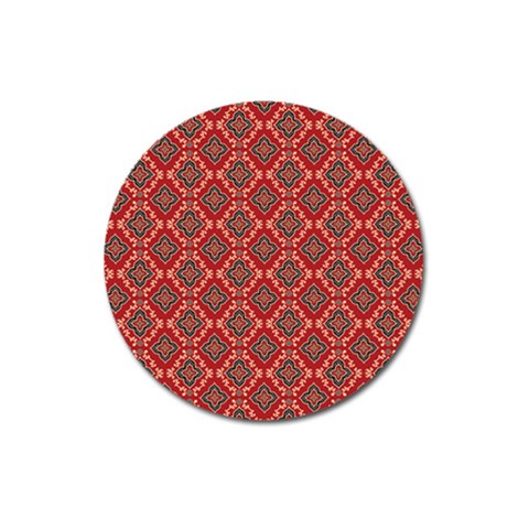 Illustrations Ajrak Abstract Design Pattern Magnet 3  (Round) from ArtsNow.com Front