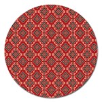 Illustrations Ajrak Abstract Design Pattern Magnet 5  (Round)