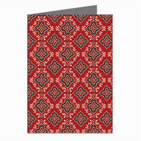 Illustrations Ajrak Abstract Design Pattern Greeting Cards (Pkg of 8) from ArtsNow.com Left