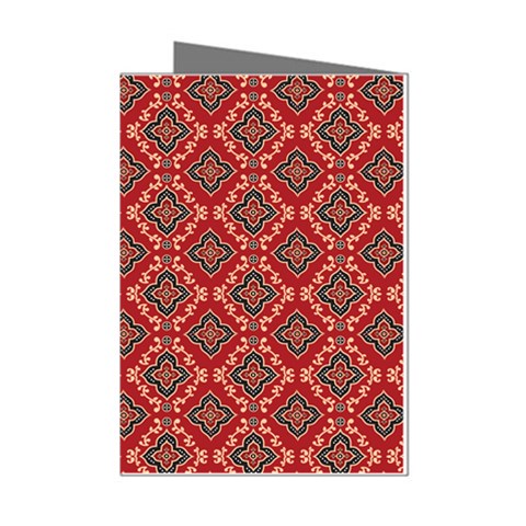 Illustrations Ajrak Abstract Design Pattern Mini Greeting Cards (Pkg of 8) from ArtsNow.com Left