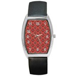 Illustrations Ajrak Abstract Design Pattern Barrel Style Metal Watch