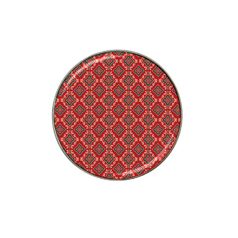 Illustrations Ajrak Abstract Design Pattern Hat Clip Ball Marker (4 pack) from ArtsNow.com Front