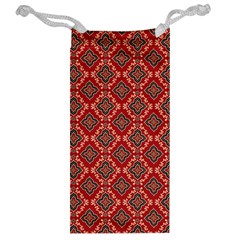 Illustrations Ajrak Abstract Design Pattern Jewelry Bag from ArtsNow.com Back