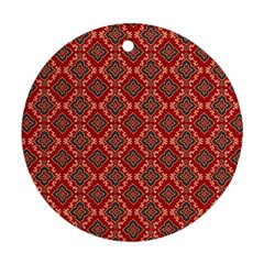 Illustrations Ajrak Abstract Design Pattern Round Ornament (Two Sides) from ArtsNow.com Front