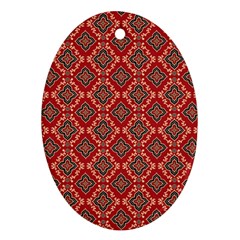 Illustrations Ajrak Abstract Design Pattern Oval Ornament (Two Sides) from ArtsNow.com Front