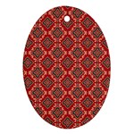 Illustrations Ajrak Abstract Design Pattern Oval Ornament (Two Sides)