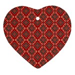 Illustrations Ajrak Abstract Design Pattern Heart Ornament (Two Sides)