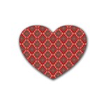 Illustrations Ajrak Abstract Design Pattern Rubber Coaster (Heart)