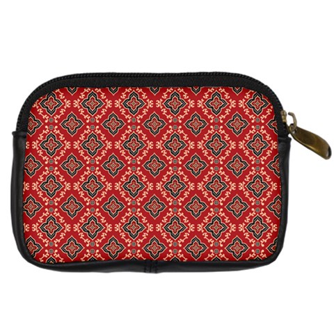 Illustrations Ajrak Abstract Design Pattern Digital Camera Leather Case from ArtsNow.com Back