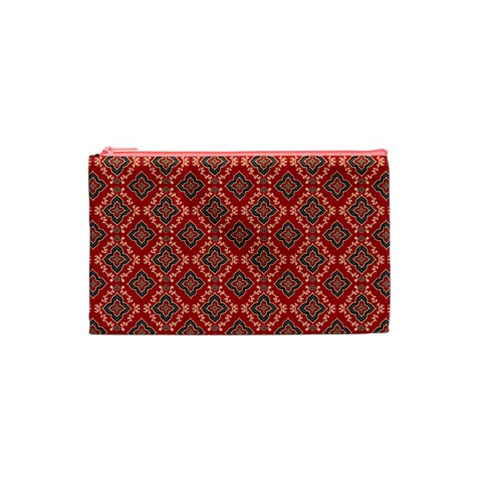 Illustrations Ajrak Abstract Design Pattern Cosmetic Bag (Small) from ArtsNow.com Front