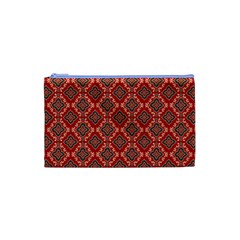 Illustrations Ajrak Abstract Design Pattern Cosmetic Bag (Small) from ArtsNow.com Front