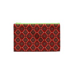 Illustrations Ajrak Abstract Design Pattern Cosmetic Bag (Small) from ArtsNow.com Front