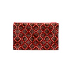 Illustrations Ajrak Abstract Design Pattern Cosmetic Bag (Small) from ArtsNow.com Back