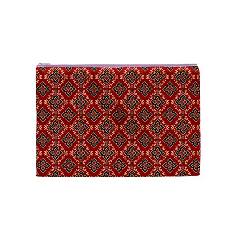 Illustrations Ajrak Abstract Design Pattern Cosmetic Bag (Medium) from ArtsNow.com Front