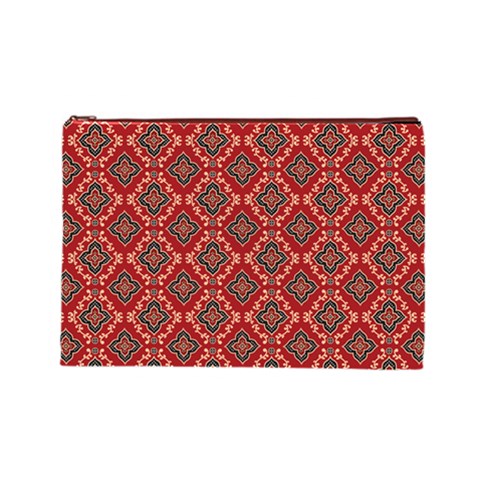 Illustrations Ajrak Abstract Design Pattern Cosmetic Bag (Large) from ArtsNow.com Front