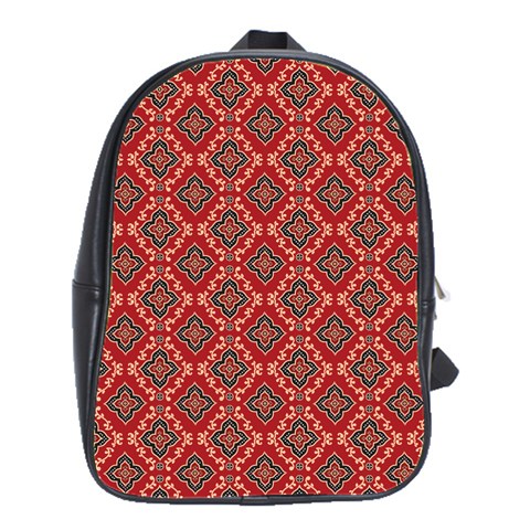 Illustrations Ajrak Abstract Design Pattern School Bag (Large) from ArtsNow.com Front