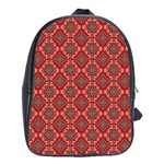 Illustrations Ajrak Abstract Design Pattern School Bag (Large)