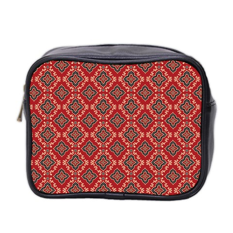 Illustrations Ajrak Abstract Design Pattern Mini Toiletries Bag (Two Sides) from ArtsNow.com Front