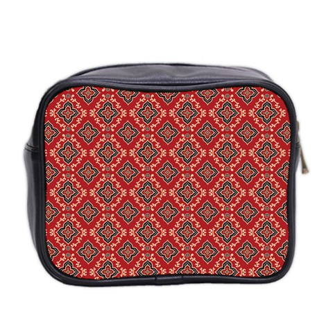 Illustrations Ajrak Abstract Design Pattern Mini Toiletries Bag (Two Sides) from ArtsNow.com Back