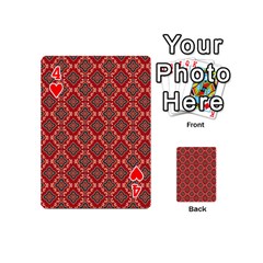 Illustrations Ajrak Abstract Design Pattern Playing Cards 54 Designs (Mini) from ArtsNow.com Front - Heart4