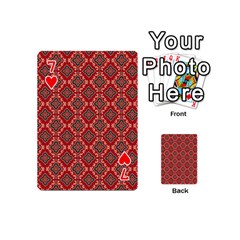 Illustrations Ajrak Abstract Design Pattern Playing Cards 54 Designs (Mini) from ArtsNow.com Front - Heart7