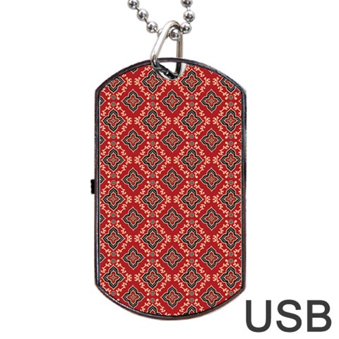 Illustrations Ajrak Abstract Design Pattern Dog Tag USB Flash (One Side) from ArtsNow.com Front