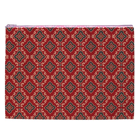 Illustrations Ajrak Abstract Design Pattern Cosmetic Bag (XXL) from ArtsNow.com Front