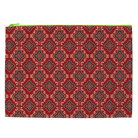 Illustrations Ajrak Abstract Design Pattern Cosmetic Bag (XXL) from ArtsNow.com Front