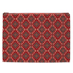 Illustrations Ajrak Abstract Design Pattern Cosmetic Bag (XXL) from ArtsNow.com Front