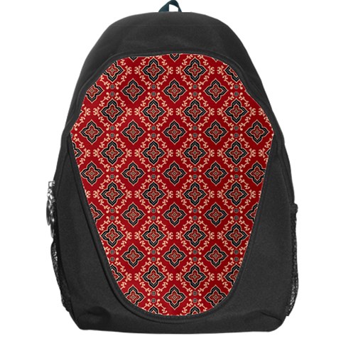 Illustrations Ajrak Abstract Design Pattern Backpack Bag from ArtsNow.com Front