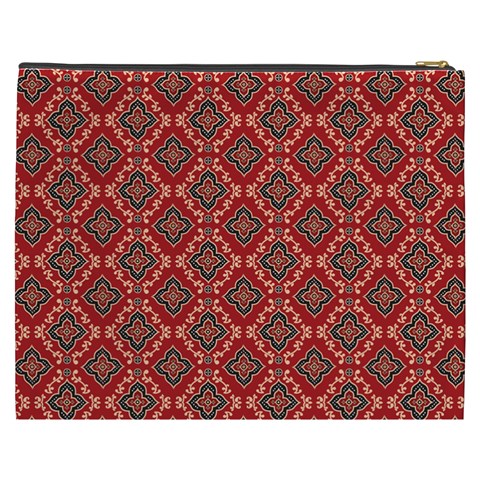 Illustrations Ajrak Abstract Design Pattern Cosmetic Bag (XXXL) from ArtsNow.com Back